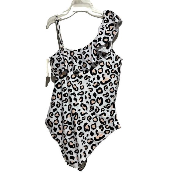 Jess Lea Womens Spotted In Paradise One Shoulder Ruffle Stretchy Swimsuit 3XL - Picture 5 of 10